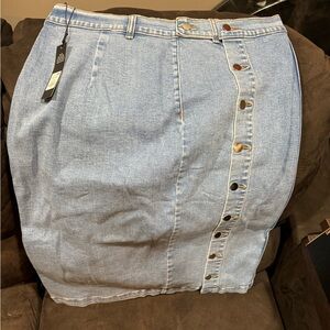 Fashion Nova Blue Asymmetrical Pencil Skirt